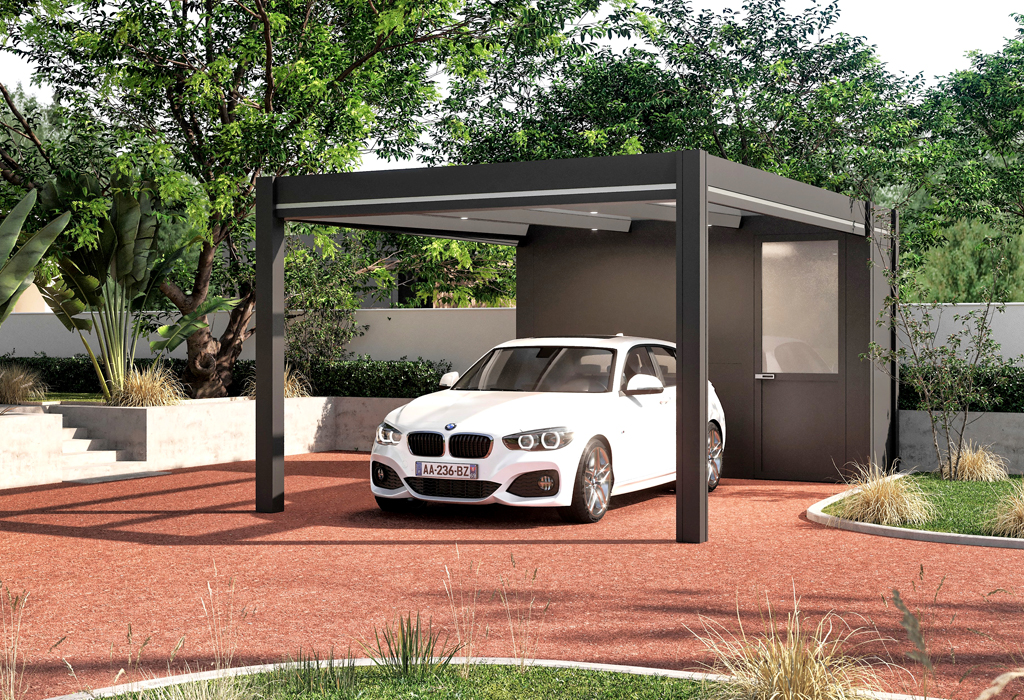 Carport avec Box de rangement Makobox Outdoor Design Alsace